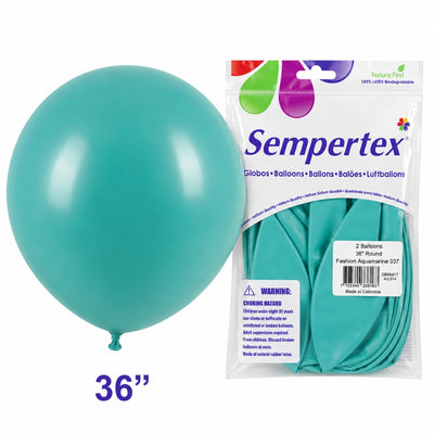 Sempertex Latex Balloons - Aquamarine - Pack Of 2 - 36 Inch (Uninflated)