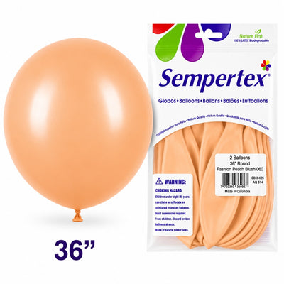 Sempertex Latex Balloons - Peach Blush - Pack Of 2 - 36 Inch (Uninflated)