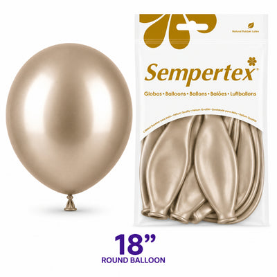 Sempertex Latex Balloons - Reflex Champagne - Pack Of 6 - 18 Inch (Uninflated)
