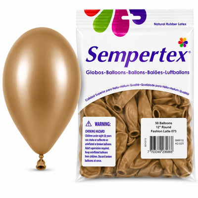Sempertex Latex Balloons - Latte - Pack Of 50 - 12 Inch (Uninflated)