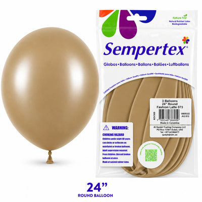 Sempertex Latex Balloons - Fashion Latte - Pack Of 3 - 24 Inch (Uninflated)