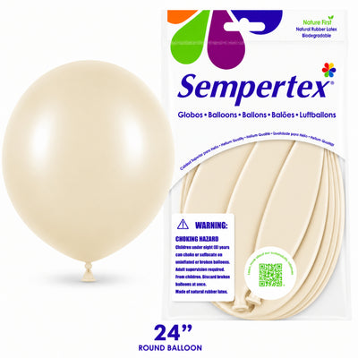 Sempertex Latex Balloons - Pastel Dusk Cream - Pack Of 3 - 24 Inch (Uninflated)