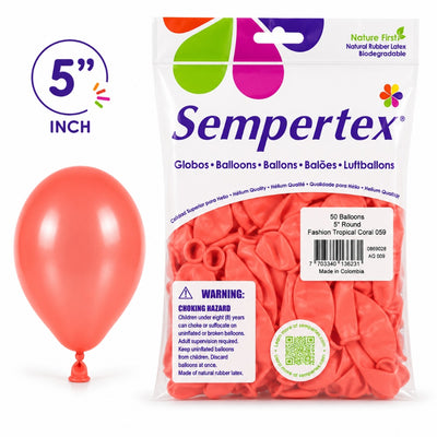 Sempertex Latex Balloons - Tropical Coral - Pack Of 50 - 5 Inch (Uninflated)