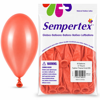 Sempertex Latex Balloons - Tropical Coral - Pack Of 50 - 12 Inch (Uninflated)