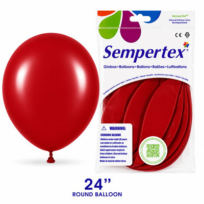 Sempertex Latex Balloons - Imperial Red - Pack Of 3 - 24 Inch (Uninflated)