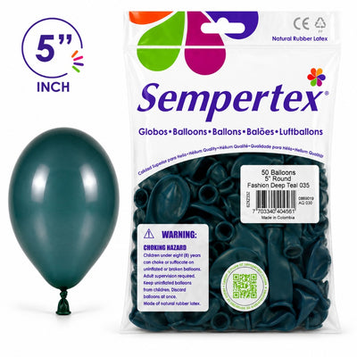 Sempertex Latex Balloons - Deep Teal - Pack Of 50 - 5 Inch (Uninflated)