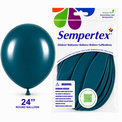 Sempertex Latex Balloons - Deep Teal - Pack Of 3 - 24 Inch (Uninflated)
