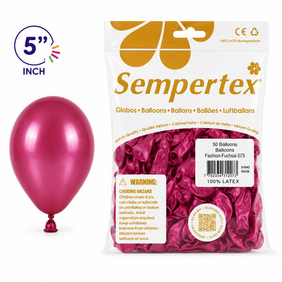 Sempertex Latex Balloons - Reflex Fuchsia - Pack Of 50 - 5 Inch (Uninflated)