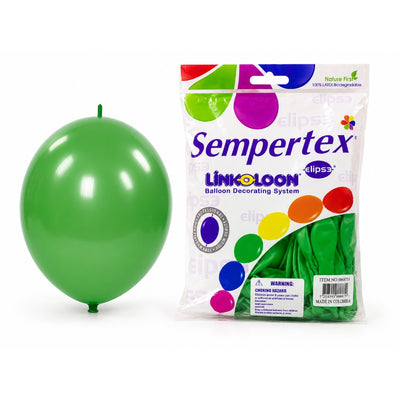Sempertex Latex Linking Balloons - Green - (Uninflated)