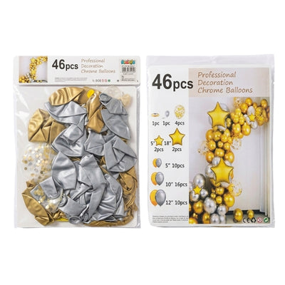 Party Decoration Chrome Balloon Garland Kit - 46 Pcs