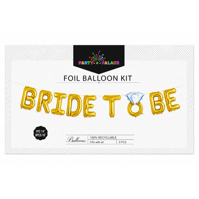 Bride To Be Foil Banner Balloon Kit - Gold - 16 Inch (Uninflated)