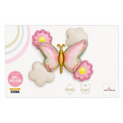 Butterfly And Flower Theme Foil Balloon Decoration Set (Uninflated)