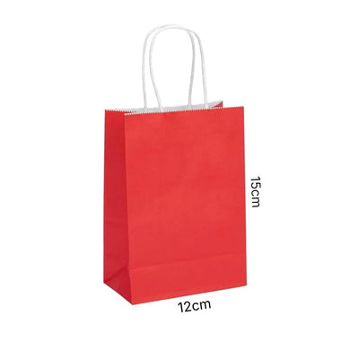 Gift Kraft Red Colour Plain Paper Bag 15X12 Cm