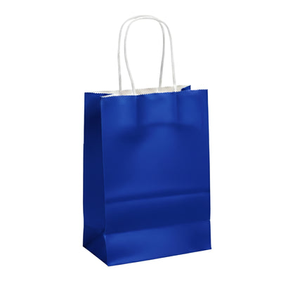 Gift Kraft Blue Colour Plain Paper Bag 32X26 Cm