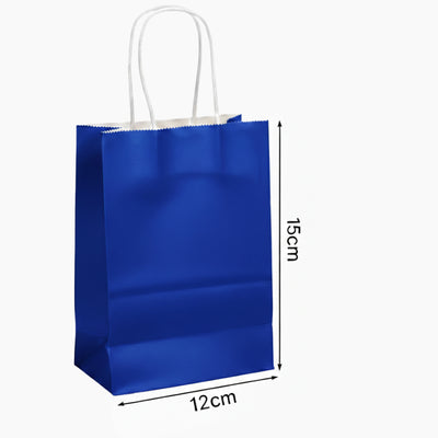 Gift Kraft Blue Colour Plain Paper Bag 15X12 Cm