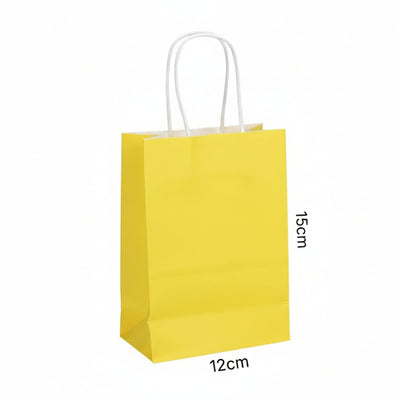 Gift Kraft Yellow Colour Plain Paper Bag 15X12 Cm