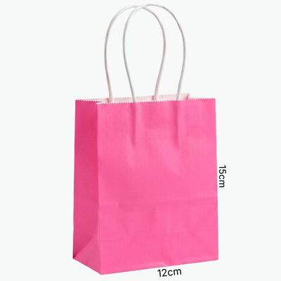 Gift Kraft Pink Colour Plain Paper Bag 15X12 Cm