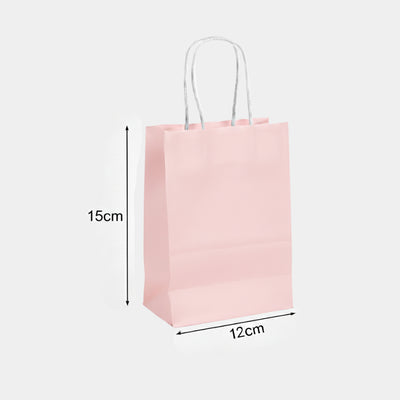 Gift Kraft Light Pink Colour Plain Paper Bag 15X12 Cm