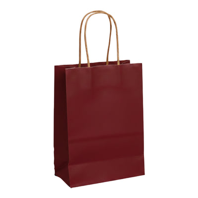 Gift Kraft Maroon Colour Plain Paper Bag 32X26 Cm