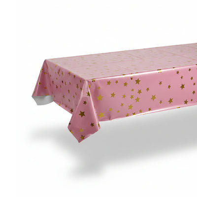 Party Decoration Star Printed Pink Aluminum Foil Tableware - Table Cover - 1.37X1.83 M