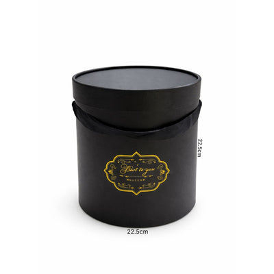 Gift Box Black Colour Round - Small - 22.5X22.5Cm