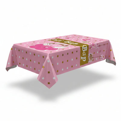 Party Decoration Baby Angel Printed Pink Aluminum Foil Tableware - Table Cover - 1.37X2.74 M