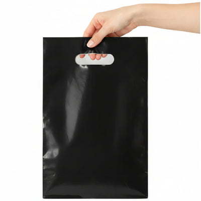 Plain Black Party Loot Bags - 29X16 Cm - Pack Of 10 Pcs