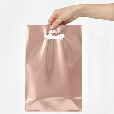 Plain Rose Gold Party Loot Bags - 29X16 Cm - Pack Of 10 Pcs