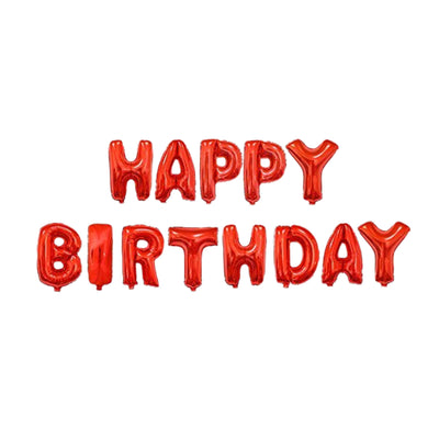 Happy Birthday Party Decoration Banner Balloon - Foil Balloon - Red ( Uninflated )