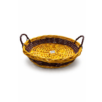 Bamboo Hamber Gift Basket(Gold And Brown Colour)- Medium - 30X8X30Cm
