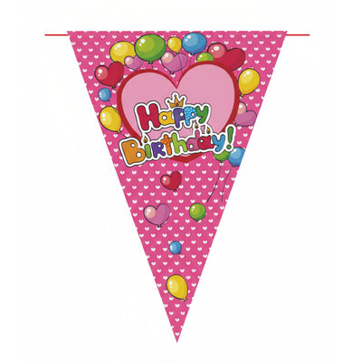 Happy Birthday Balloon Theme Party Decoration Flag Banner - 30 Cm