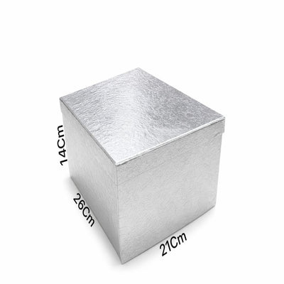 Gift Box Silver Colour -Medium -26X14X21Cm