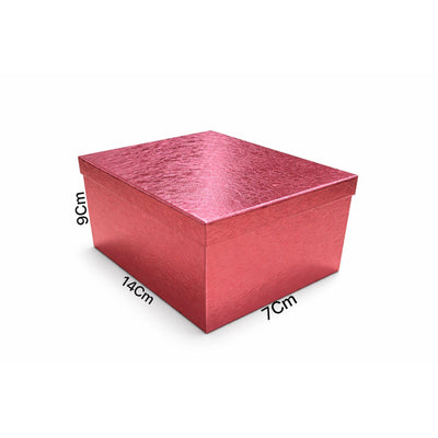 Gift Box Metallic Pink - Medium -14X9X7Cm