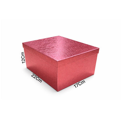Gift Box Metallic Pink - Large - 22X12X17Cm