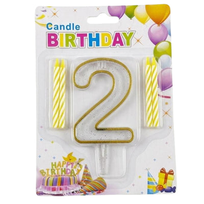 Happy Birthday Party Candle - Number 2