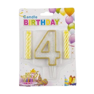 Happy Birthday Party Candle - Number 4