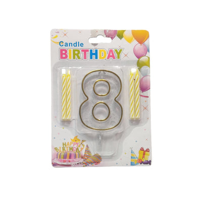 Happy Birthday Party Candle - Number 8