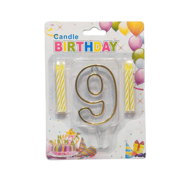 Happy Birthday Party Candle - Number 9