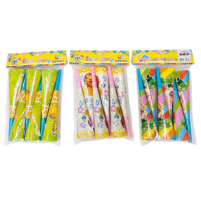 Animals Theme Printed Party Horn - Assorted Designs - Pack Of 6 Pcs ( 1 Pack Only )