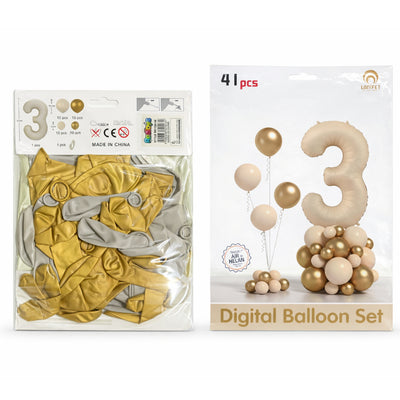Party Decoration Digital Balloon Garland Kit - Number 3 - 41 Pcs