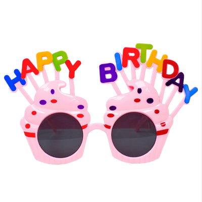 Happy Birthday Cake Designed Party Pvc Sunglass - Goggles - Light Pink