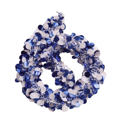 Party Decoration Sequin Tinsel Garland - White And Blue