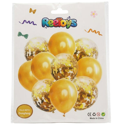Party Decoration Balloons And Filled Confetti Balloons - Gold Colour