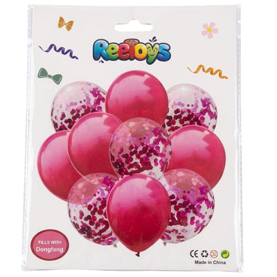 Party Decoration Balloons And Filled Confetti Balloons - Dark Pink Colour