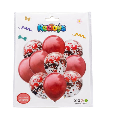 Party Decoration Balloons And Filled Confetti Balloons - Red Colour