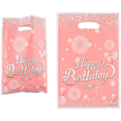 Happy Birthday Theme Party Loot Bag - Salmon - 29X16 Cm - Pack Of 10 Pcs