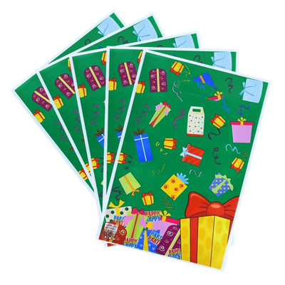 Happy Birthday Gift Box Theme Party Loot Bag - Green - 29X16 Cm - Pack Of 10 Pcs