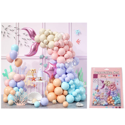 Paready Mermaid Theme Decoration Balloons - Kit 48Pcs