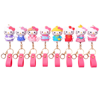 Hello Kitty Character 3D Sillicone Keychain - Assorted Colours ( 1 Pcs Only )
