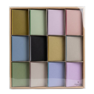Miniature Greeting Card With Envelope - Assorted Plain Colours - 11X7.5 Cm ( Box Of 15 Sets )